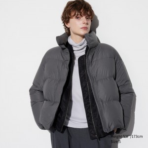 Uniqlo Powder Soft Down Jacket Nanodesign Jacken Damen Grau | 17469HEFG