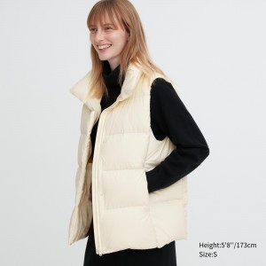Uniqlo Powder Soft Down Vest Nanodesign Jacken Damen Weiß | 67543YCIV