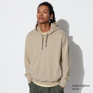 Uniqlo Pullover Hoodie Hoodie Herren Beige | 97315QXEL