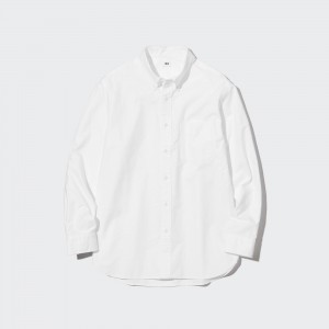 Uniqlo Regular Fit Oxford Shirt Button Down Collar Hemd Herren Weiß | 72150AUJT