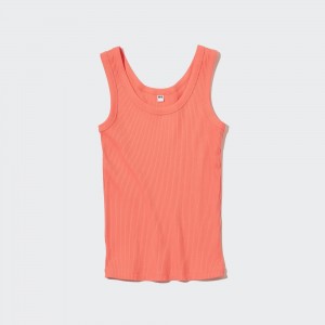 Uniqlo Ribbed Tank Top T-shirts Damen Orange | 32045CDFK