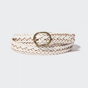 Uniqlo Round Buckle Mesh Leather Belt Taschen Damen Weiß | 30728YULN