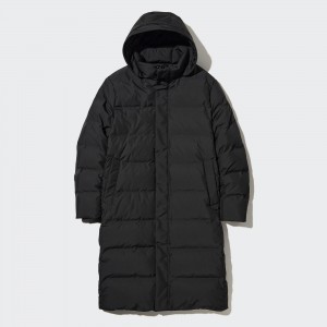Uniqlo Seamless Down Long Coat Jacken Herren Schwarz | 34829AKVS