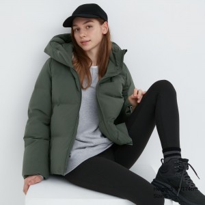 Uniqlo Seamless Down Parka Jacken Damen Olivgrün | 76490ZAWI