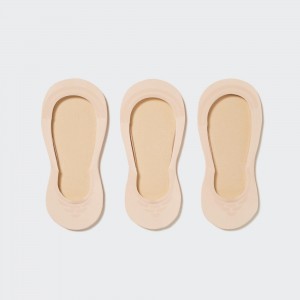 Uniqlo Sheer Invisible No Show Socks Three Pairs Socken Damen Beige | 96841TQFY