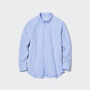 Uniqlo Slim Fit Oxford Shirt Button Down Collar Hemd Herren Blau | 08516UXMT