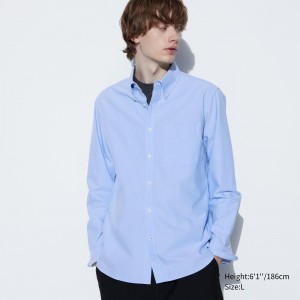 Uniqlo Slim Fit Oxford Shirt Hemd Herren Blau | 75893UJYG