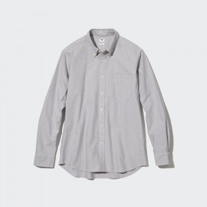Uniqlo Slim Fit Oxford Shirt Hemd Herren Grau | 26870ESLB