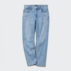 Uniqlo Slim Fit Straight Leg Ankle Length Jeans Jeans Damen Blau | 63478YLBZ