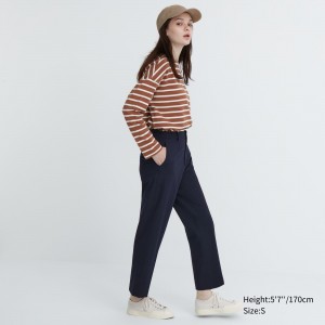 Uniqlo Smart Ankle Length Trousers Oberteile Damen Navy | 31950TYXE