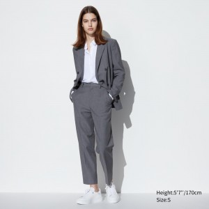 Uniqlo Smart Ankle Length Trousers Oberteile Damen Grau | 89523OFIS