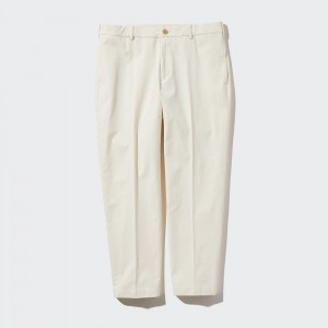Uniqlo Smart Cotton Ankle Length Trousers Long Hosen Herren Weiß | 84309LKVJ
