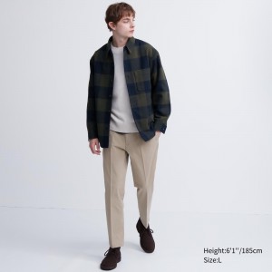 Uniqlo Smart Cotton Like Ankle Length Trousers Hosen Herren Beige | 15748LAGQ