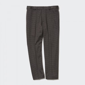 Uniqlo Smart Houndstooth Ankle Length Trousers Hosen Herren Dunkelbraun | 72469DOTP