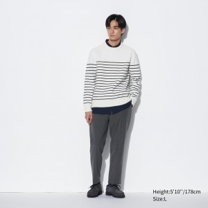 Uniqlo Smart Wool Like Ankle Length Trousers Hosen Herren Grau | 61592UEAZ