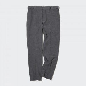 Uniqlo Smart Wool Like Ankle Length Trousers Long Hosen Herren Grau | 12653GSCM