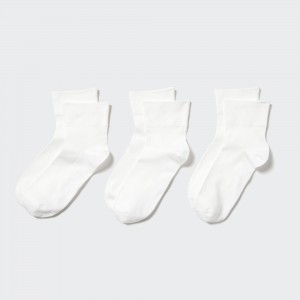 Uniqlo Socks Three Pairs Socken Damen Weiß | 85471KFVZ