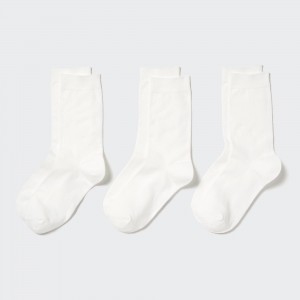 Uniqlo Socks Three Pairs Socken Damen Weiß | 02189JEYI