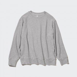 Uniqlo Soft Fleece Crew Neck Long Sleeved T-Shirt T-shirts Damen Grau | 24510MAOV