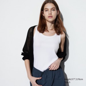 Uniqlo Soft Ribbed Vest Top T-shirts Damen Weiß | 90287UHEG