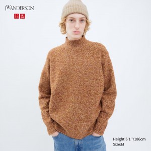 Uniqlo Souffle Yarn Mock Neck Jumper Pullover Herren Orange | 09241HSOX