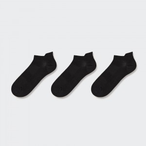 Uniqlo Sports Short Socks Three Pairs Socken Damen Schwarz | 95618ZJHG