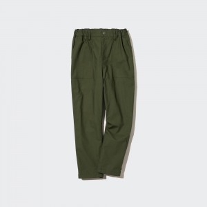 Uniqlo Stretch Warm Lined Baker Trousers Jogginghose Kinder Olivgrün | 87219WJUH