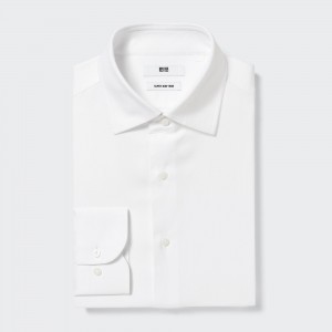 Uniqlo Super Non Iron Regular FiT-Shirt Semi Cutaway Collar Hemd Herren Weiß | 04562ZTWE