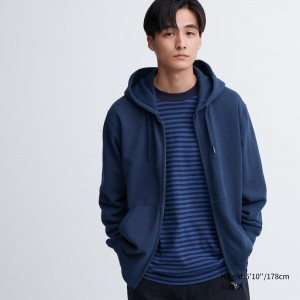 Uniqlo Sweat Zipped Hoodie Hoodie Herren Blau | 76531EUQF