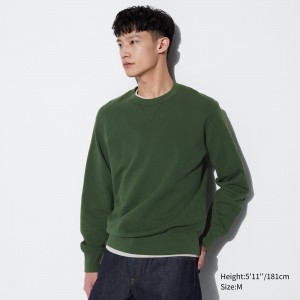 Uniqlo Sweatshirt Hoodie Herren Grün | 85973GOFS