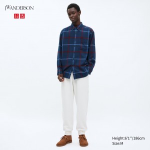 Uniqlo Textured Jersey Trousers Hosen Herren Weiß | 38194XELG