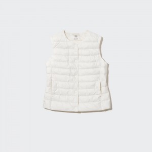 Uniqlo Ultra Light Down Compact Vest Jacken Damen Weiß | 38297AXJN