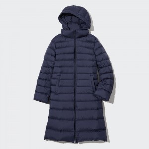 Uniqlo Ultra Light Down Long Coat Jacken Damen Navy | 25789WCHA