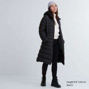 Uniqlo Ultra Light Down Long Coat Jacken Damen Schwarz | 18329CYMT