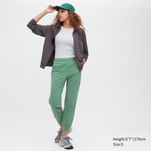 Uniqlo Ultra Stretch Airism Joggers Oberteile Damen Grün | 38164VQSJ