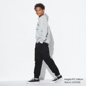 Uniqlo Ultra Stretch Cargo Joggers Jogginghose Kinder Schwarz | 75942IMBD