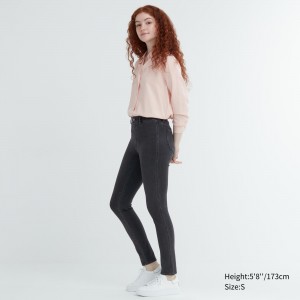 Uniqlo Ultra Stretch Denim Leggings Long Oberteile Damen Dunkelgrau | 75104DHIT