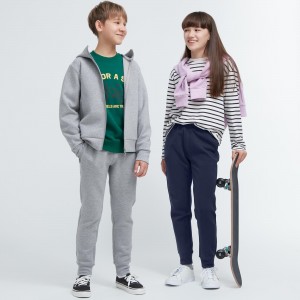 Uniqlo Ultra Stretch Dry Soft Joggers Hoodie Kinder Grau | 06283FCSE