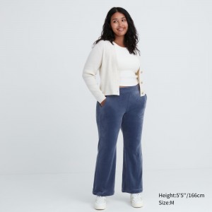 Uniqlo Ultra Stretch Smooth Trousers Oberteile Damen Blau | 68479YCVH