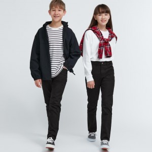 Uniqlo Ultra Stretch Soft Jeans Jogginghose Kinder Schwarz | 51067AWIX