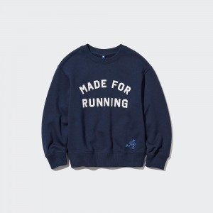 Uniqlo Ultra Stretch Soft Sweatshirt Hoodie Kinder Navy | 54301XRUD