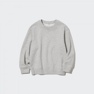 Uniqlo Ultra Stretch Soft Sweatshirt Hoodie Kinder Grau | 86741NHKY