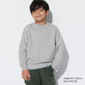 Uniqlo Ultra Stretch Sweatshirt Hoodie Kinder Grau | 09158VCAF