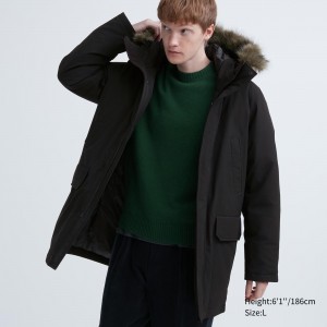 Uniqlo Ultra Warm Hybrid Down Coat Jacken Herren Schwarz | 82916TEQI