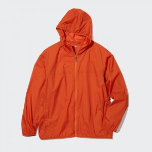 Uniqlo Uv Protection Pocketable Parka Jacken Herren Orange | 46375LEWQ