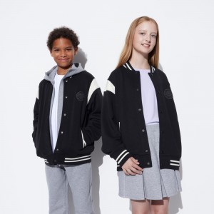 Uniqlo Varsity Jacket Jacken Kinder Schwarz | 39584VQRY