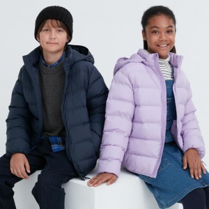 Uniqlo Warm Padded Washable Hooded Parka Water Repellent Jacken Kinder Navy | 70623IRAH