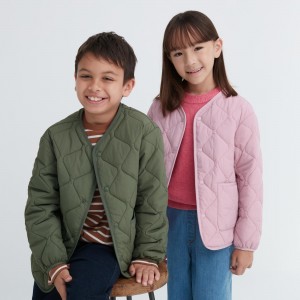 Uniqlo Warm Padded Washable Jacket Water Repellent Jacken Kinder Olivgrün | 19384UDQO