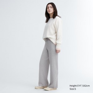 Uniqlo Washable Knit Ribbed Trousers Pullover Damen Grau | 54987ASEW