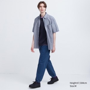 Uniqlo Washed Jersey Denim Look Joggers Jogginghose Herren Blau | 31950JKFM